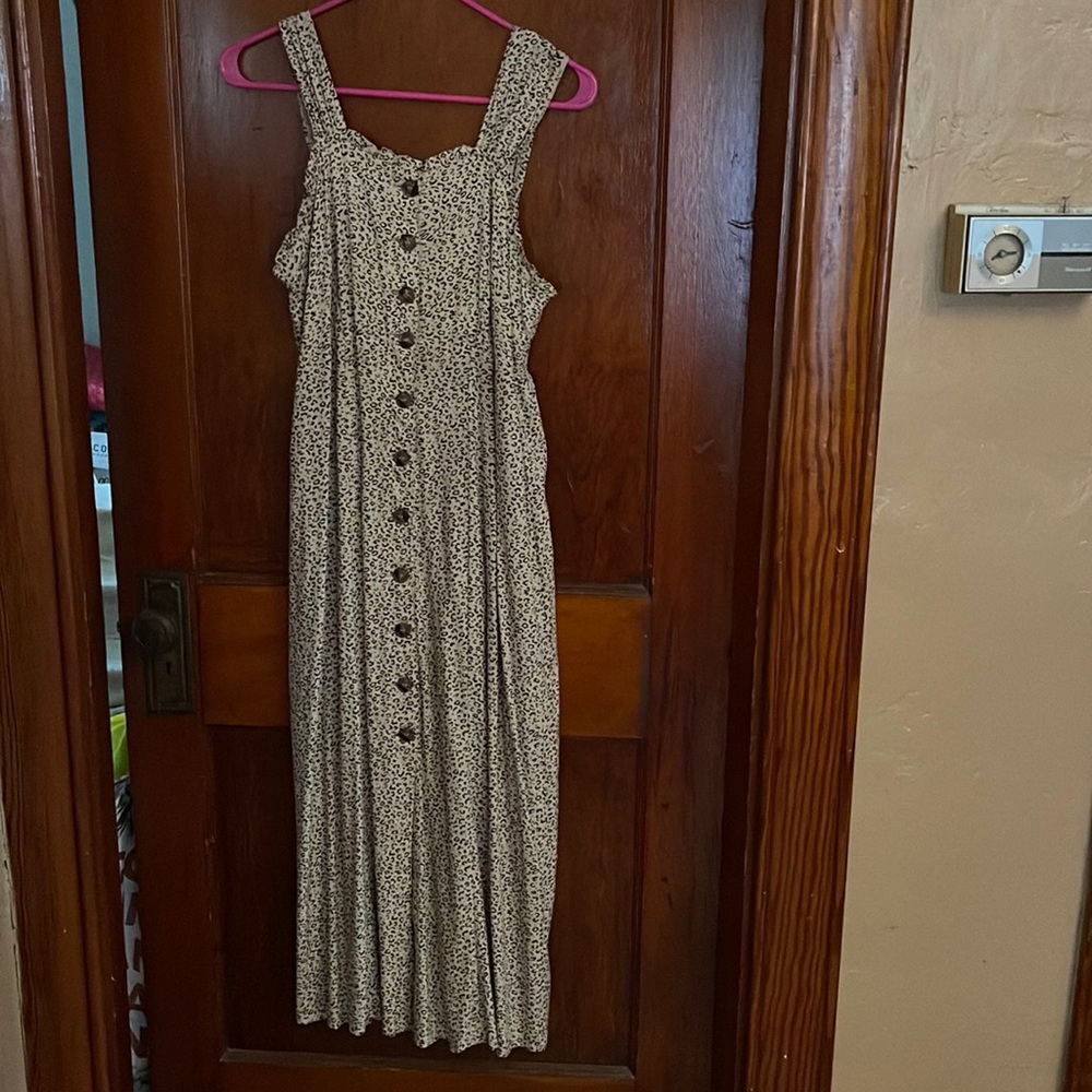 Leopard button down maxi dress